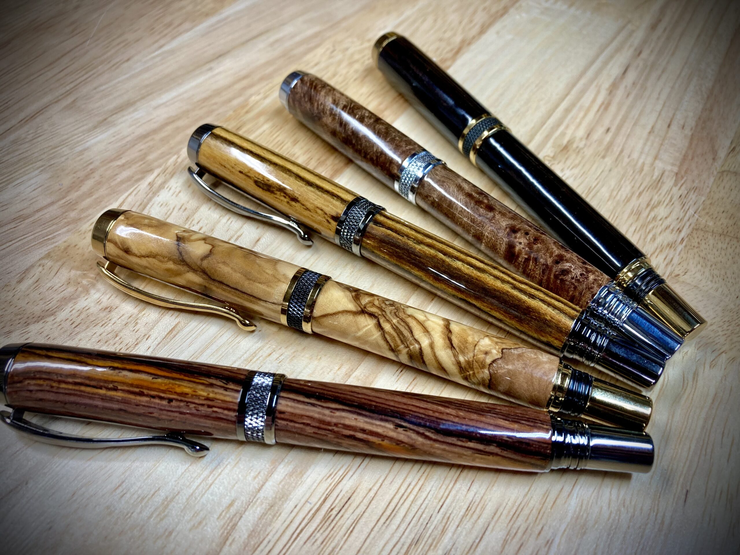 Five Knurled Rollerballs