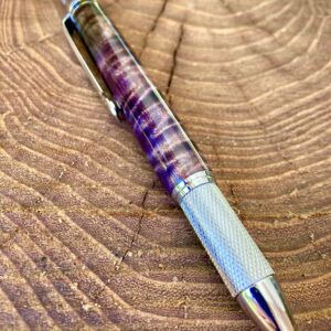 Purple Dyed Curly Maple Ballpoint