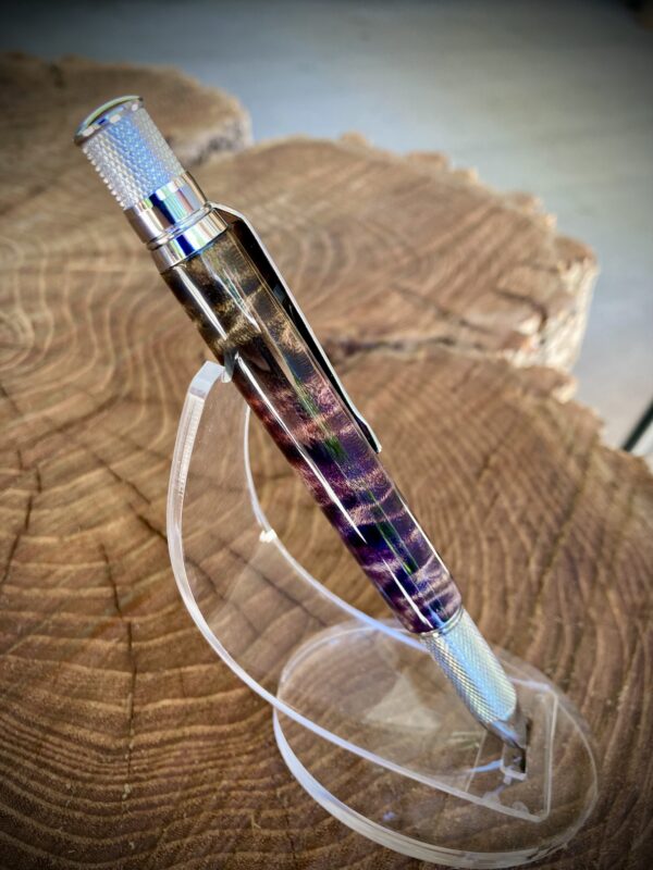 Purple Dyed Curly Maple Ballpoint