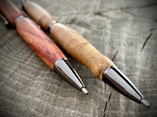 7mm Click Pens - Tulipwood and Olive Root