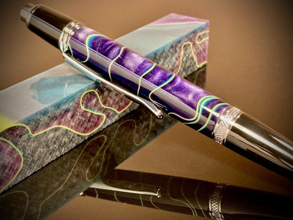 Purple Ribbon Click Pen